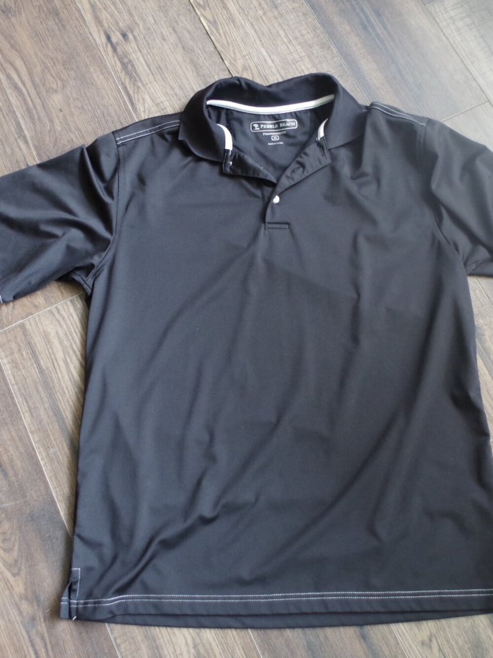 Men's Performance Polo Luxary Golf Black Shirt By Pebble Beach